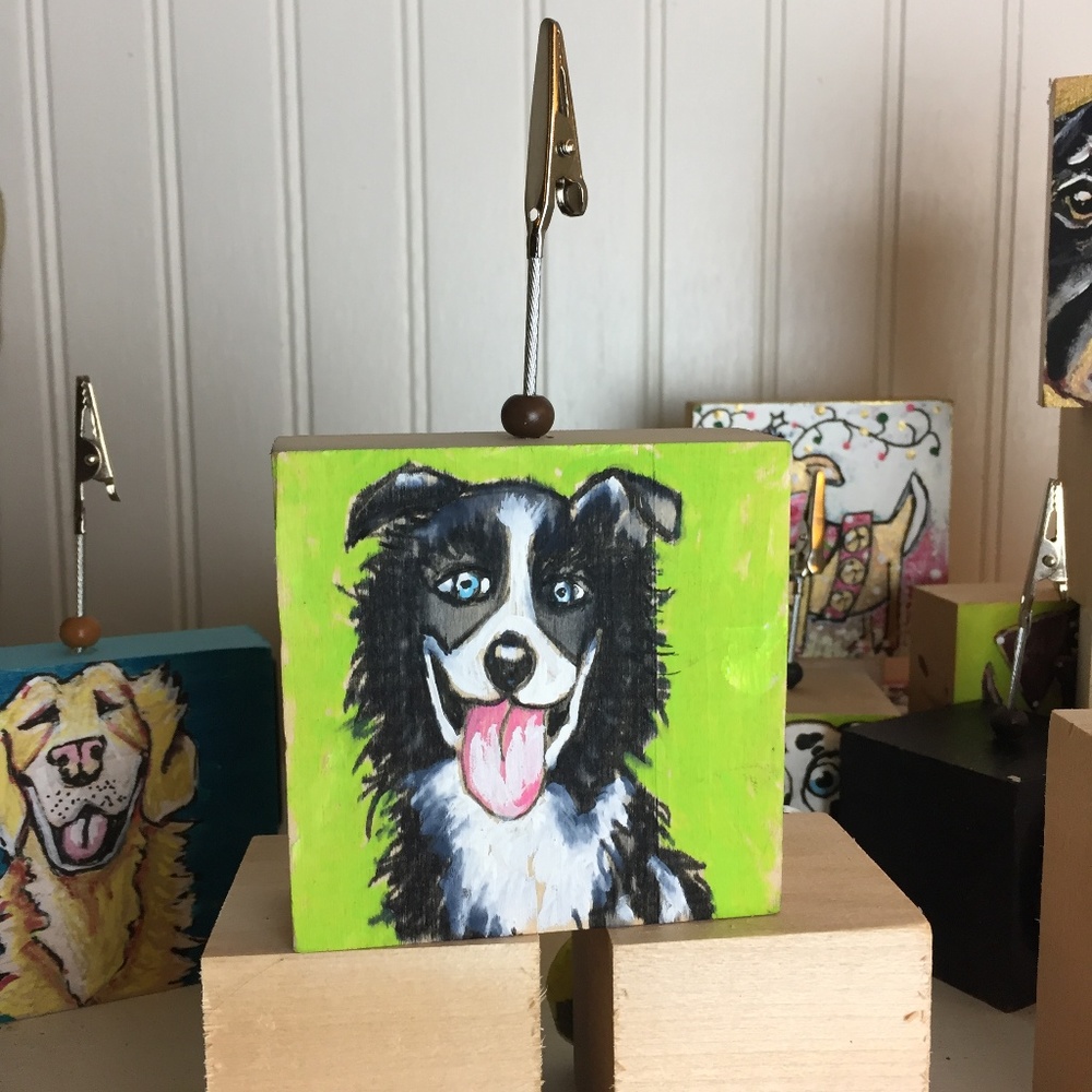 Photo Clip holder handmade BORDER COLLIE